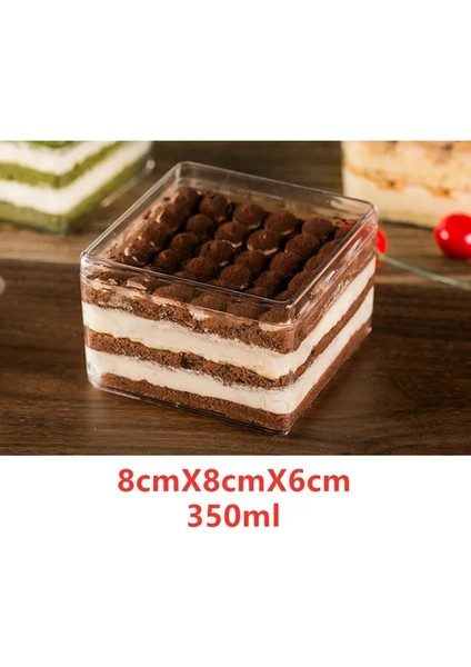 15 Adet 15 Adet Plastik Bardaklar Tatlı Bardağı Tek Kullanımlık Puding Jöle Yoğurt Musları Tatlı Pişirme Pasta Kutusu Trapez Gıda Kabı (Yurt Dışından)