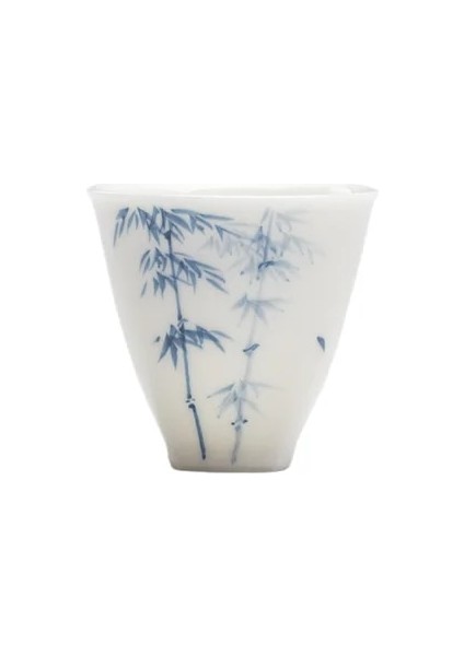 Çay Fincanı 50 ml 2 Adet/grup El Boyalı Bambu Beyaz Çin Bardak Seramik Güzel Çay Bardağı Seti Teaware Kupalar Çay Töreni Çay Fincanı (Yurt Dışından)
