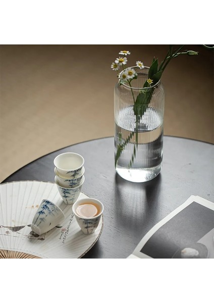 Çay Fincanı 50 ml 2 Adet/grup El Boyalı Bambu Beyaz Çin Bardak Seramik Güzel Çay Bardağı Seti Teaware Kupalar Çay Töreni Çay Fincanı (Yurt Dışından)