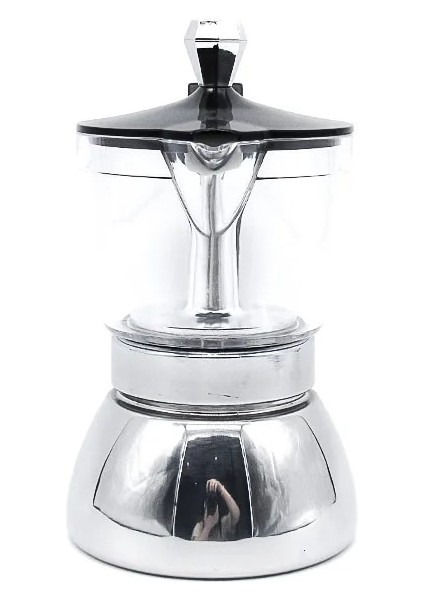 200 ml 4/6 Bardak Mocha Indüksiyon Soba Espresso Makinesi Şeffaf Espresso Moka Pot Makinesi Indüksiyon Ocak Gaz Isıtma Için Başvurun (Yurt Dışından) indirimleri