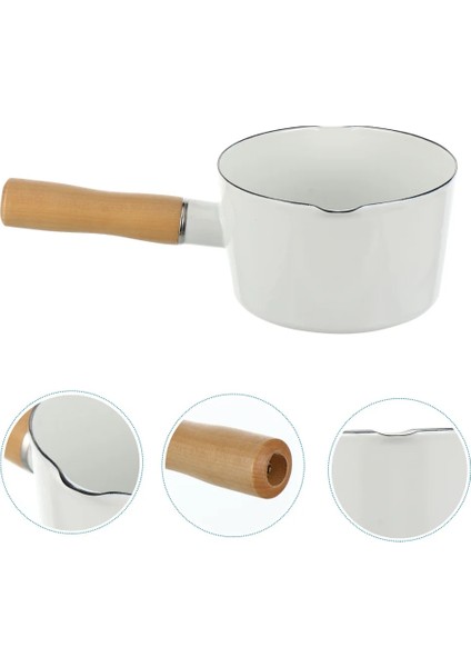 Beyaz Pot Süt Pişirme Kabı Emaye Isıtıcı Tereyağı Tencere Seramik Sos Eritme Ucu Dökün Mini Kahve Pastel Pişirme Küçük Çorba Kaynama (Yurt Dışından)