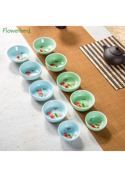 B2 Seramik Porselen Çay Bardağı Teaware Seladonlar Çay Seti Fincan Kung Fu Çay Bardağı Erik Yeşil Çay Bardağı Şapka Fincan Bireysel Master Fincan (Yurt Dışından) fiyatları