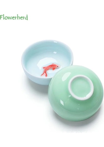 Pembe Yeşil Seramik Porselen Seladonlar Çay Bardağı Teaware Kung Fu Çay Bardağı Kase Sazan Çay Seti Bardak Çay Bardağı Kung Fu Çay Bardağı Seti Çay Kase (Yurt Dışından) fırsatları