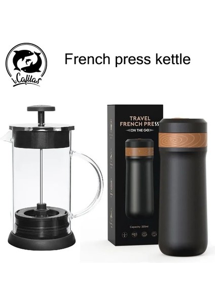 Öğütücü Taşınabilir Kahve Makinesi Fransız Kahve Makinesi 350 ML/1000 ml Paslanmaz Çelik Cezve Fransız Filtre Pres/manuel Kahve Değirmeni (Yurt Dışından)