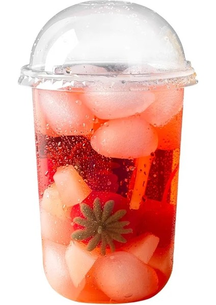 Kapak B 50 Adet 50 Adet/paket 360/500/700 ml Tek Kullanımlık Plastik Kabarcık Çay Bardağı U-Şekilli Tatlı Bardak Sert Pp Materail Özelleştirme Kabul (Yurt Dışından)
