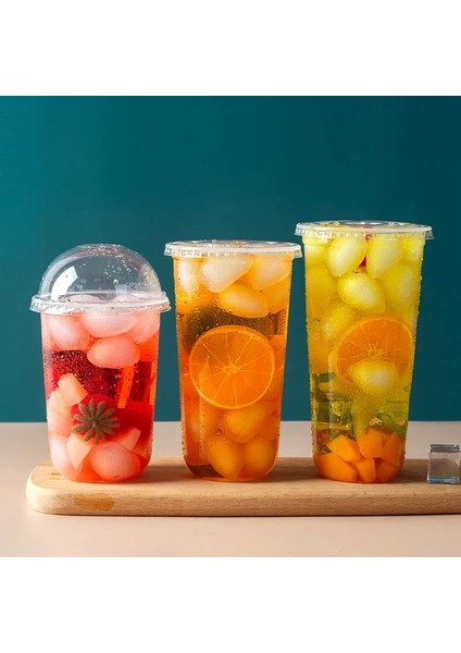 Kapak B 50 Adet 50 Adet/paket 360/500/700 ml Tek Kullanımlık Plastik Kabarcık Çay Bardağı U-Şekilli Tatlı Bardak Sert Pp Materail Özelleştirme Kabul (Yurt Dışından)
