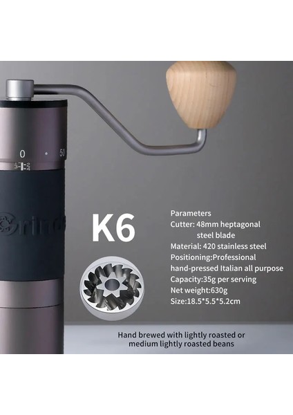 Çanta Kingrinder K0-K6 Kingrinder Manuel Kahve Değirmeni Taşınabilir Değirmen 420 Paslanmaz Çelik 38MM/48MM Çapak Taşınabilir Kahve Değirmeni (Yurt Dışından) modelleri