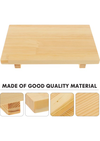 24X15X3 cm Suşi Servis Tabağı Tepsisi Plaka Tabağı Sashimi Japon Ahşap Gıda Ahşap Geta Bambu Peynir Tekne Tutucu Çanak Parti (Yurt Dışından)