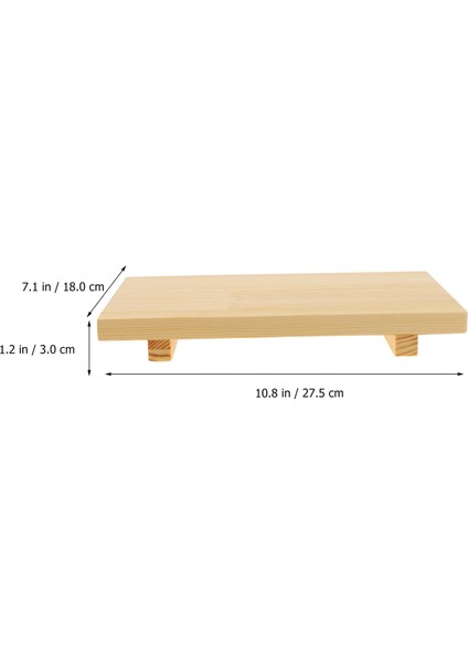 24X15X3 cm Suşi Servis Tabağı Tepsisi Plaka Tabağı Sashimi Japon Ahşap Gıda Ahşap Geta Bambu Peynir Tekne Tutucu Çanak Parti (Yurt Dışından)