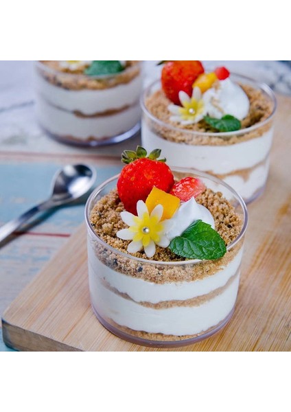 Bir 10 Adet 10 Adet Kare Mini Tatlı Bardak Altın Glitter Şeffaf Plastik Tek Kullanımlık Dondurma Fincan Yeniden Kullanılabilir Servis Kasesi Tadım Partisi Için (Yurt Dışından) modelleri