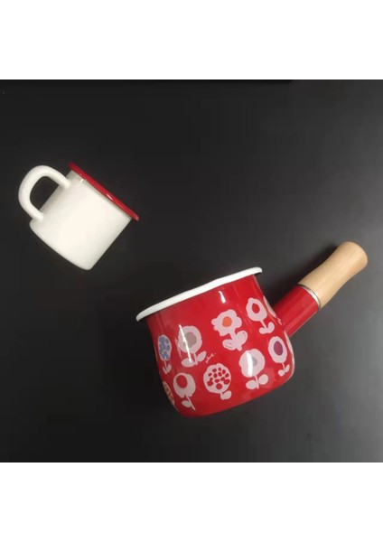 Fangzi 500ML Emaye Kahve Süt Tenceresi Ahşap Saplı Tencere Tencere Yulaf Ezmesi Tereyağı Pişirme Tavası Yapışmaz Gaz Sobası Indüksiyon (Yurt Dışından) modelleri