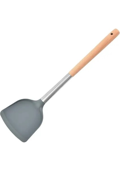 Stil 1 1 Adet Pişirme Alet Takımı Mini Silikon Turner Oluklu Skimmer Spatula Ahşap Saplı Tencere Mutfak Eşyası (Yurt Dışından)