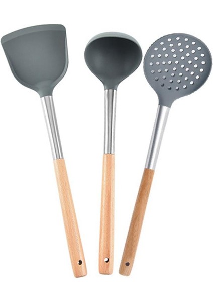 Stil 1 1 Adet Pişirme Alet Takımı Mini Silikon Turner Oluklu Skimmer Spatula Ahşap Saplı Tencere Mutfak Eşyası (Yurt Dışından) indirimleri
