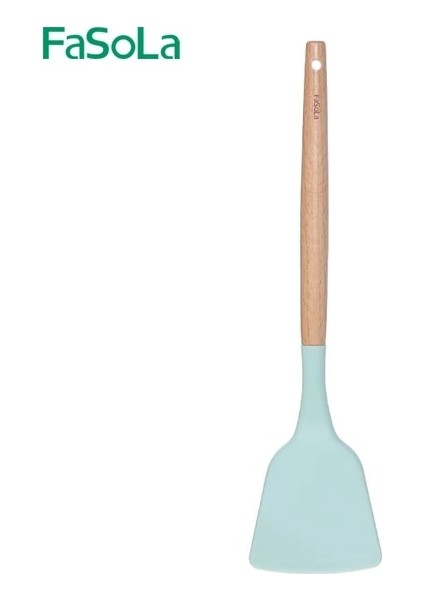 Zeytin Yeşili Fasola Gıda Sınıfı Kişiselleştirilmiş Kayın Saplı Silikon Spatula (Yurt Dışından)