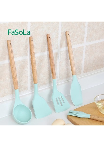 Zeytin Yeşili Fasola Gıda Sınıfı Kişiselleştirilmiş Kayın Saplı Silikon Spatula (Yurt Dışından) indirimleri