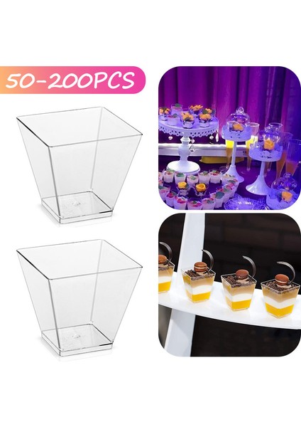 Şeffaf Bardaklar 150 Adet 50-200 Adet Tek Kullanımlık Plastik Tatlı Bardağı Şeffaf Dondurma Yoğurt Mus Tatlı Kupalar Ev Düğün Doğum Günü Partisi Malzemeleri (Yurt Dışından) fiyatları