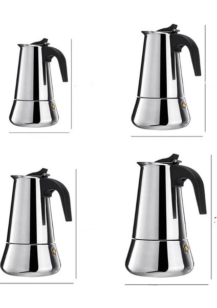 100ML 2/4/6/9 Bardak Kahve Makinesi Pot Paslanmaz Çelik Mocha Espresso Latte Soba Filtre Moka Kahve Makinesi Cezve Mutfak Için (Yurt Dışından)