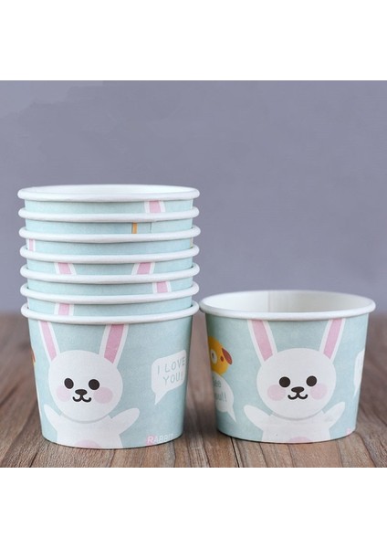 Sadece Fincan 7CM50PCS 50 Adet Tek Kullanımlık Kağıt Bardaklar Doğum Günü Partisi Şekeri Tatlı Kapaklı Bardak Yüksek Kaliteli Karikatür Dondurma Kasesi 200ML Küçük Yuvarlak Bardak (Yurt Dışından)