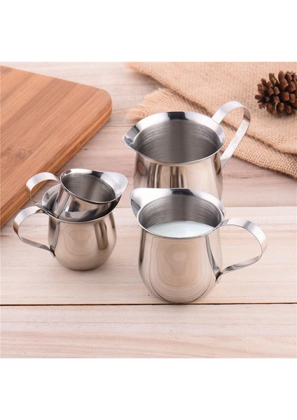 90 ml Paslanmaz Çelik Süt Bardağı 90/150/240 ml Davul Şeklinde Köpürtme Sürahi Kahve Dükkanı Küçük Süt Yoğunlaştırılmış Krem Süt Kupa Latte Sanat Sürahi (Yurt Dışından) modelleri
