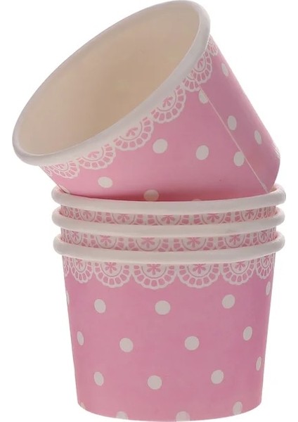 Pembe 50 Adet Dondurma Sundae Bardak Kek Kabı Tek Kullanımlık Sundae Kaseler Bardak Kek Kağıt Bardak Dondurma Kasesi Aperatif Bardak Gargara Bardak (Yurt Dışından)