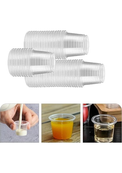 Şeffaf 200 Adet Tek Kullanımlık Gözlük Tadım Fincan Plastik Bardaklar Şeffaf Atış Küçük 3.7x3.7cm Şeffaf (Yurt Dışından)