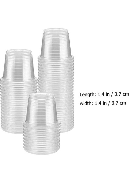 Şeffaf 200 Adet Tek Kullanımlık Gözlük Tadım Fincan Plastik Bardaklar Şeffaf Atış Küçük 3.7x3.7cm Şeffaf (Yurt Dışından)