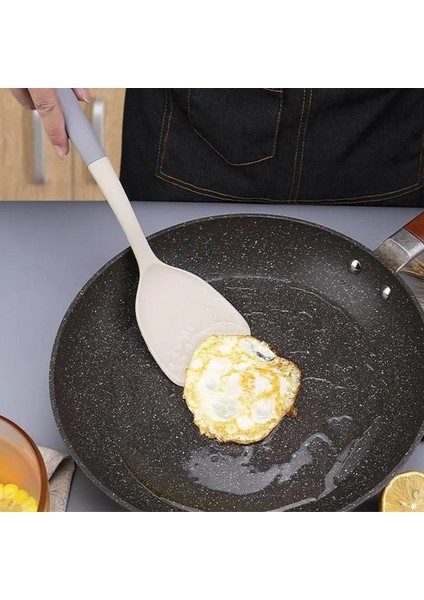 Bej Kepçe Mutfak Aksesuarları Yemek Kaşığı Koku Yok Yüksek Sıcaklık Dayanımı Silikon Spatula Rahat Kavrama Mutfak Aletleri Dayanıklı (Yurt Dışından) fırsatları