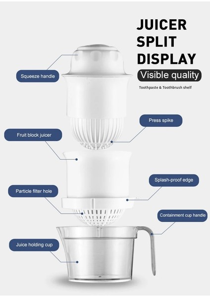 Gösterisi Olarak Narenciye Limon Portakal Sıkacağı Manuel El Sıkacağı Meyve Sıkacağı Dahili Ölçüm Kabı ve Rende Mutfak Aksesuarları (Yurt Dışından) fırsatları