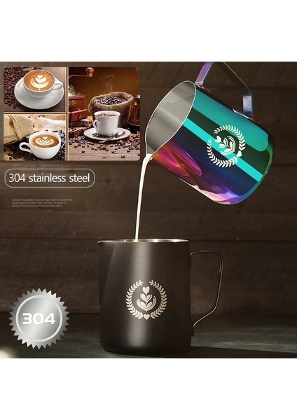 600 ml Siyah B Kahve Sanat Fincan 304 Paslanmaz Çelik Şerit Mezun Kahve Süt Köpük Fincan Latte Vapur Mutfak Kahve Dükkanı Latte Aksesuarları (Yurt Dışından) modelleri