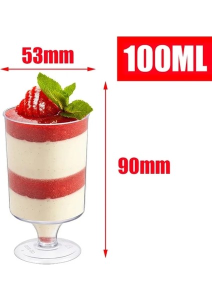 Bir 100ML 50 Adet 100 Adet Mini Tek Kullanımlık Bardak Puding Jöle Mousse Dondurma Kupası Meze Kase Ev Tatlı Dükkanı Gıda Konteyner Plastik Bardaklar (Yurt Dışından)