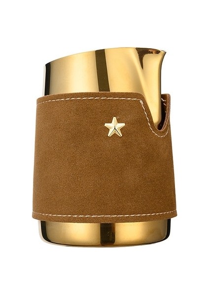 GOLD420ML 420ML Paslanmaz Çelik Süt Köpürtücü Espresso Latte Bardak Deri Kılıf ile Barista Craft Kahve Latte Süt Köpürtücü Kahve Aletleri (Yurt Dışından)