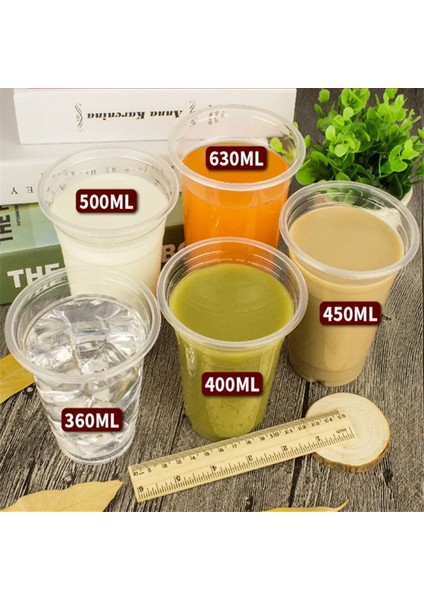 Straw2 500ML 50 Adet 50 Adet Yüksek Kalite 95MM Kalibreli Tek Kullanımlık Kahve Fincanları Parti Iyilik Süt Çay Bardağı Tatlı Bardak Yoğurt Kabı Plastik Bardaklar Plakalı (Yurt Dışından)