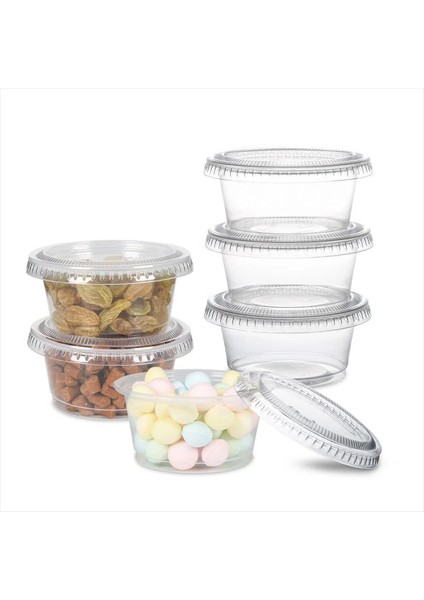 125ML 100 Adet Tek Kullanımlık Plastik Kapaklı Bardak Şeffaf Sos Kapları Jöle Yoğurt Çeşni Kabı Yuvarlak Mühürlü Kutu Mutfak Aksesuarları (Yurt Dışından) modelleri