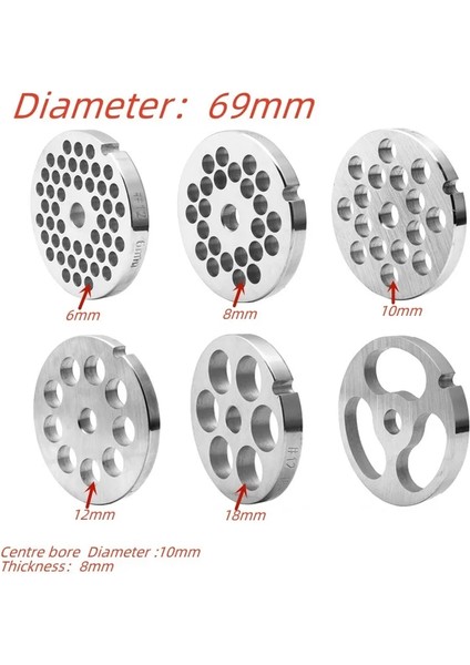 D 12 Tipi Paslanmaz Çelik Değiştirilebilir Kıyma Plakası Delik Kitchenaid Mikser Gıda Parçalayıcı Et Kıyma Makineleri Aksesuarları Değiştirin (Yurt Dışından)