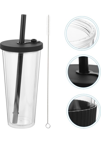 Beyaz Süt Çay Bardağı Geniş Ağızlı Smoothie Bardak Temizle Içme Bardakları Buzlu Kahve Su Tumbler Kalınlaşmak Içecek Kabarcık (Yurt Dışından)