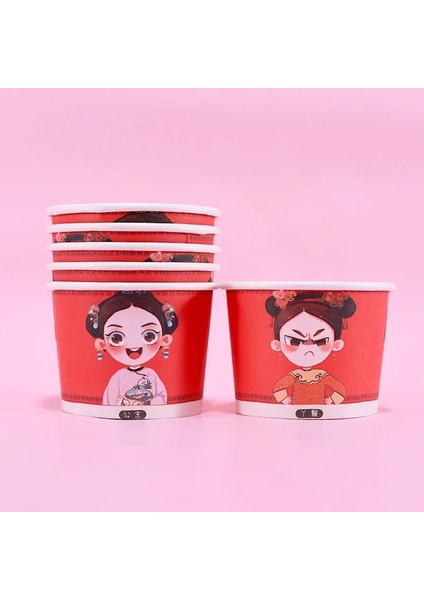 Sadece Cup4 7CM50PCS 50PCS Kağıt Bardaklar Doğum Günü Partisi Şekeri Tatlı Kapaklı Bardak Yüksek Kaliteli Karikatür Dondurma Kasesi 200ML Küçük Yuvarlak Tek Kullanımlık (Yurt Dışından)
