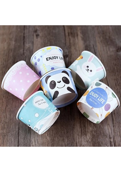 Sadece Cup4 7CM50PCS 50PCS Kağıt Bardaklar Doğum Günü Partisi Şekeri Tatlı Kapaklı Bardak Yüksek Kaliteli Karikatür Dondurma Kasesi 200ML Küçük Yuvarlak Tek Kullanımlık (Yurt Dışından)