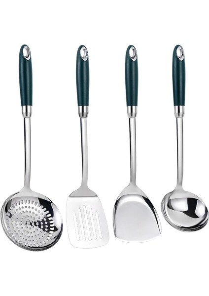 C Gümüş Paslanmaz Çelik Spatula Ev Anti-Haşlanma Kızartma Spatula Gıda Sınıfı Çorba Kaşığı Kevgir Yapışmaz Tava Mutfak Aletleri (Yurt Dışından) fiyatları