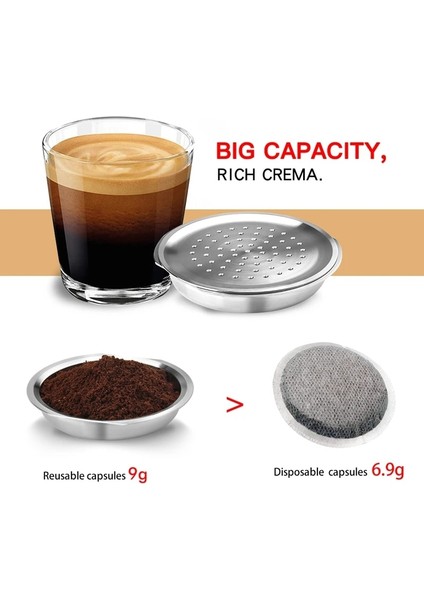 Gümüş Paslanmaz Çelik Kahve Yeniden Kullanılabilir Kahve Makinesi Espresso Makinesi Filtresi Kahve Makinesi Filtresi Espresso Kaşıkla (Yurt Dışından) modelleri