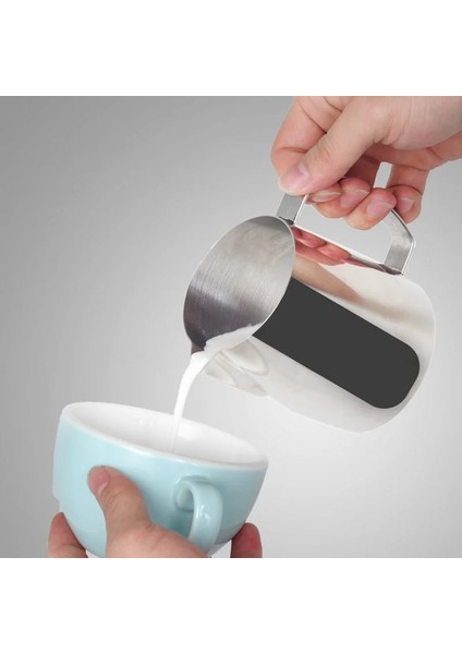 Gül Altın 450 ml Kahve Sürahi 450/600 ml Paslanmaz Çelik Süt Köpürtme Sürahi Kupalar Espresso Kahve Sürahi Barista Zanaat Köpürtme Sürahi Kahve Makinesi (Yurt Dışından)