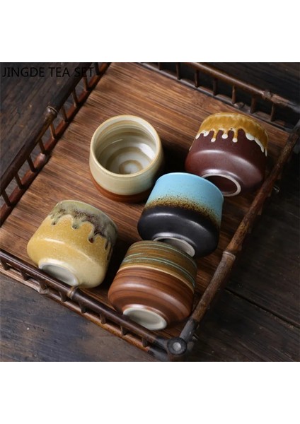 A5 Japon Tarzı Seramik Çay Fincanı Retro Ana Fincan Taşınabilir Kişisel Tek Bardak Geleneksel Çay Seti Aksesuarları Çay Demlik (Yurt Dışından) fırsatları