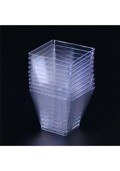 Altın Tozu 60 ml Tek Kullanımlık Mus Bardaklar Şeffaf Altın Tozu Muslar Tatlı Mezeler Bardak Kaşık Kapakları Düğün Parti Gıda Tutucu (Yurt Dışından) fiyatları