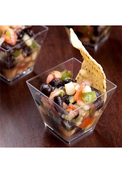 Altın Tozu 60 ml Tek Kullanımlık Mus Bardaklar Şeffaf Altın Tozu Muslar Tatlı Mezeler Bardak Kaşık Kapakları Düğün Parti Gıda Tutucu (Yurt Dışından) indirimleri