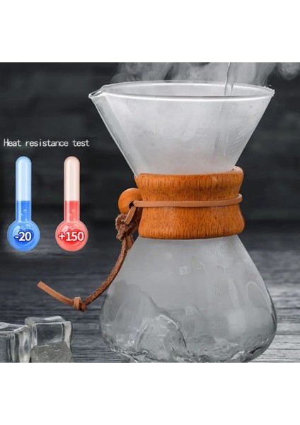 400ML Filtre Var 400ML 600ML 800ML Dayanıklı Cam Kahve Su Isıtıcısı Paslanmaz Çelik Filtre Damlatıcı Anti-Haşlanma Ahşap Saplı Bira Pot Barista Araçları (Yurt Dışından) fırsatları