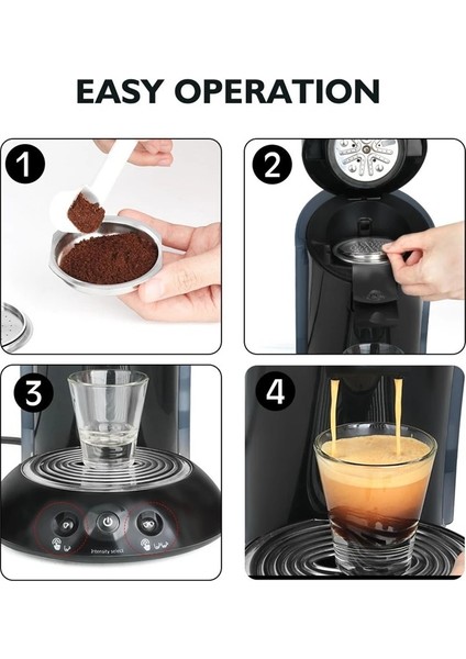 Gümüş Paslanmaz Çelik Kahve Yeniden Kullanılabilir Kahve Makinesi Espresso Makinesi Filtresi Kahve Makinesi Filtresi Espresso Kaşıkla (Yurt Dışından) indirimleri