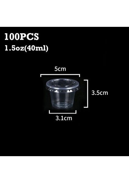 40ML 100 Adet Tek Kullanımlık Plastik Kapaklı Bardak Şeffaf Sos Kapları Jöle Yoğurt Çeşni Kabı Yuvarlak Mühürlü Kutu Mutfak Aksesuarları (Yurt Dışından) fiyatları