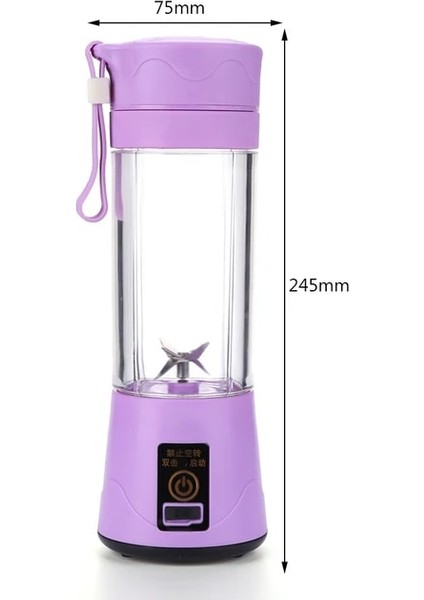 6 Bıçaklı Taşınabilir Blender 6 Bıçaklı Kesici USB Mikser Elektrikli Meyve Sıkacağı Milk Shake Makinesi Smoothie Blender Mini Gıda Kişisel El Mikseri (Yurt Dışından)