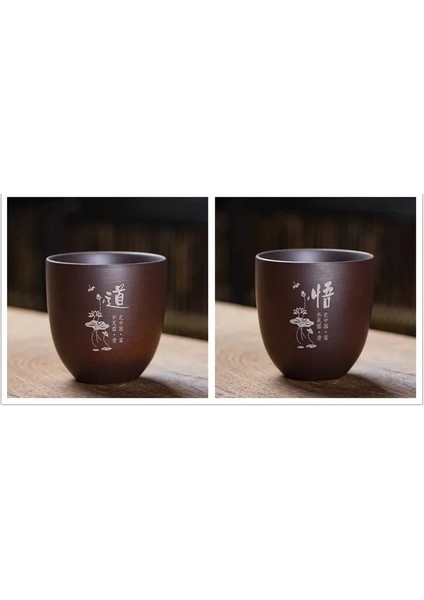 G - 6x6.4cm 110ML 2 Adet 2 Adet/takım Yixing Mor Kil Çay Fincanı Kahve Fincanı Oolong Çay El Yapımı Butik Çay Kasesi Usta Çay Fincanı Taşınabilir Kişisel Tek Fincan (Yurt Dışından)