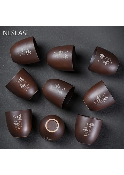 G - 6x6.4cm 110ML 2 Adet 2 Adet/takım Yixing Mor Kil Çay Fincanı Kahve Fincanı Oolong Çay El Yapımı Butik Çay Kasesi Usta Çay Fincanı Taşınabilir Kişisel Tek Fincan (Yurt Dışından) fırsatları