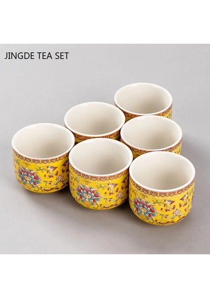 W-6 Adet 6 Adet Çin Vintage Seramik Çay Fincanı El Yapımı Porselen Çay Kase Taşınabilir Seyahat Kişisel Meditasyon Fincan Ev Çay Seti Ana Bardak (Yurt Dışından)